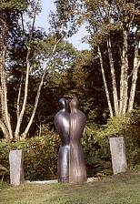 Black and Bronze Sculptured Form - stoneware - 145cm